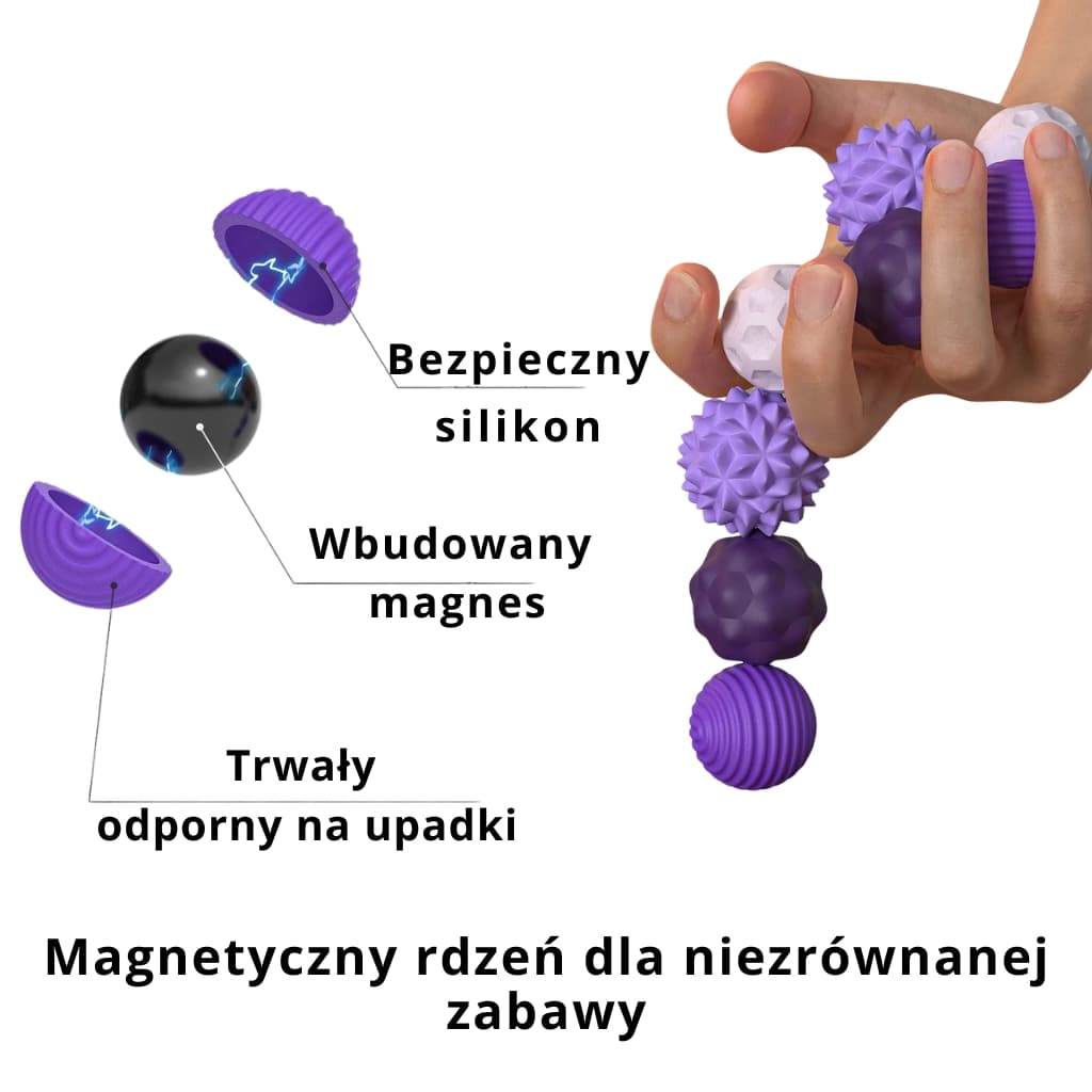 SensiPlay: 8 Magnetycznych Kulek Sensorycznych. Natychmiastowy Spokój dla Ciebie i Twojego Dziecka. (Eleganckie Etui GRATIS!)
